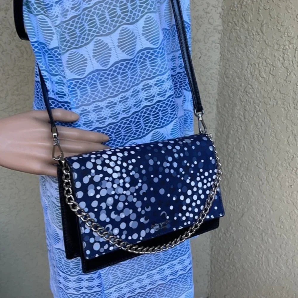 Kate Spade Cameron Convertible Crossbody Black with Multi-Colored Dots